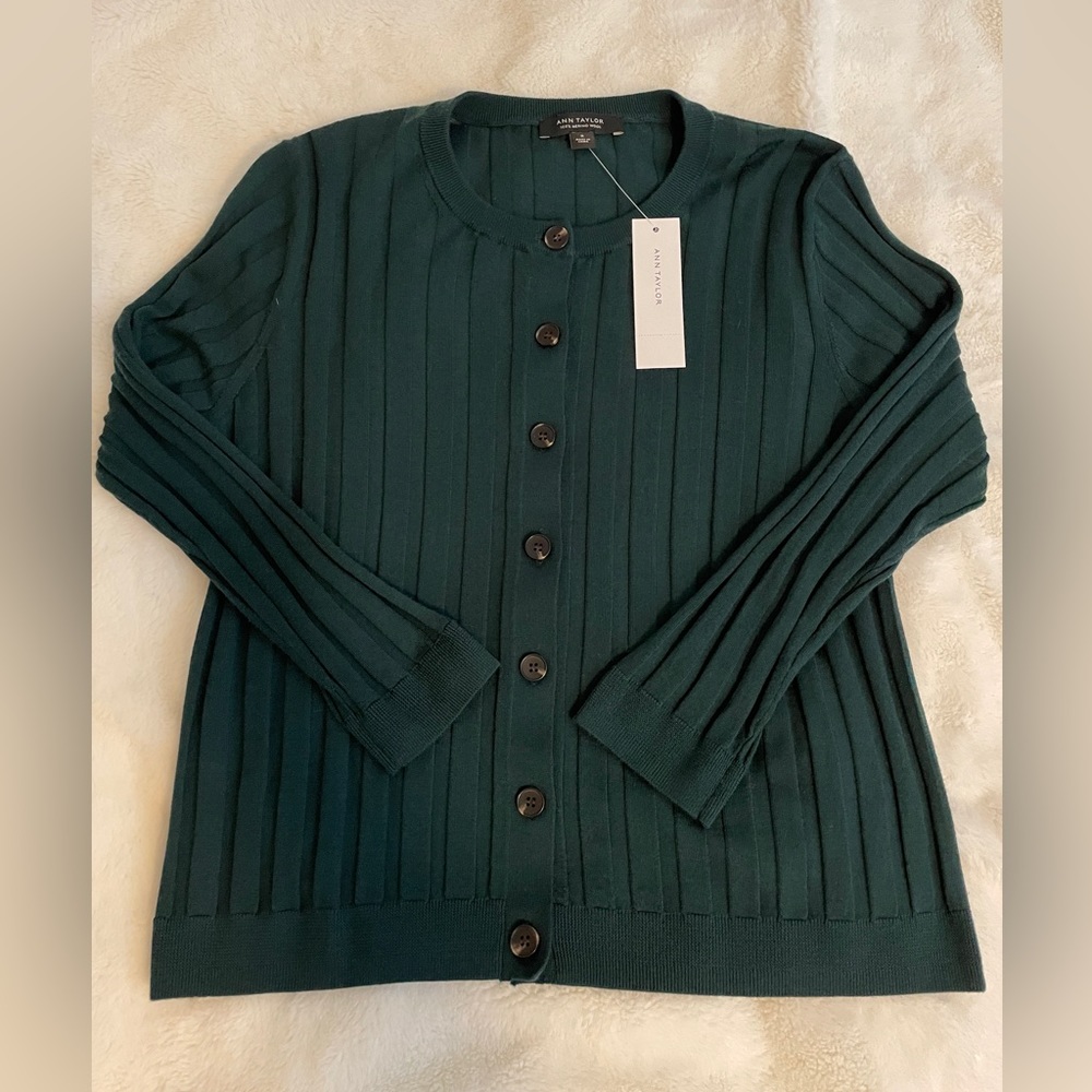 NWT Ann Taylor Merino Wool Cardigan Sweater